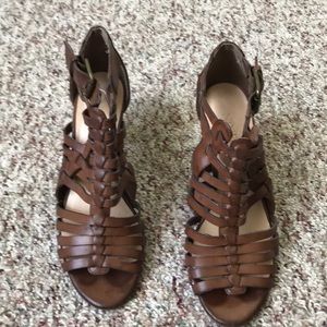 Brown spring style heels